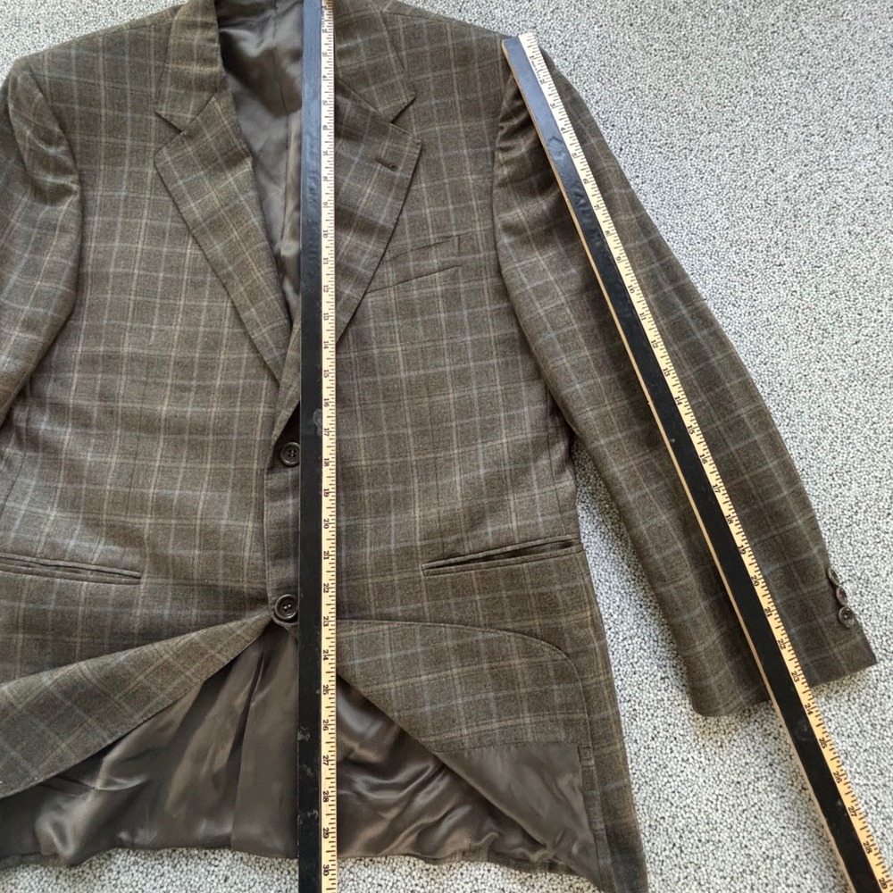 Canali Blazer 42S Brown Plaid Aldo's Super 120s Wool Italy Professional Academic - Picture 5 of 15